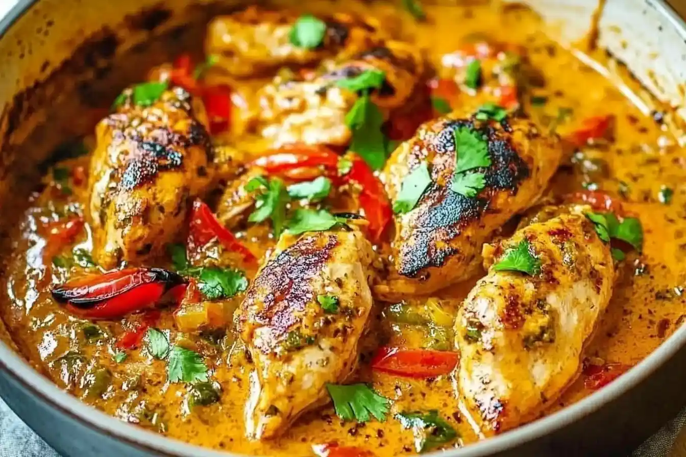 Easy Chicken Yassa served on plat