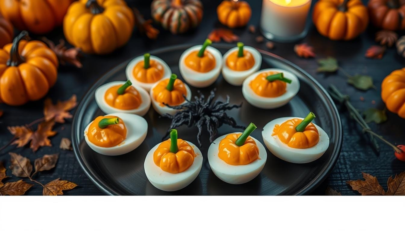 Halloween Pumpkin Deviled Eggs Recipe