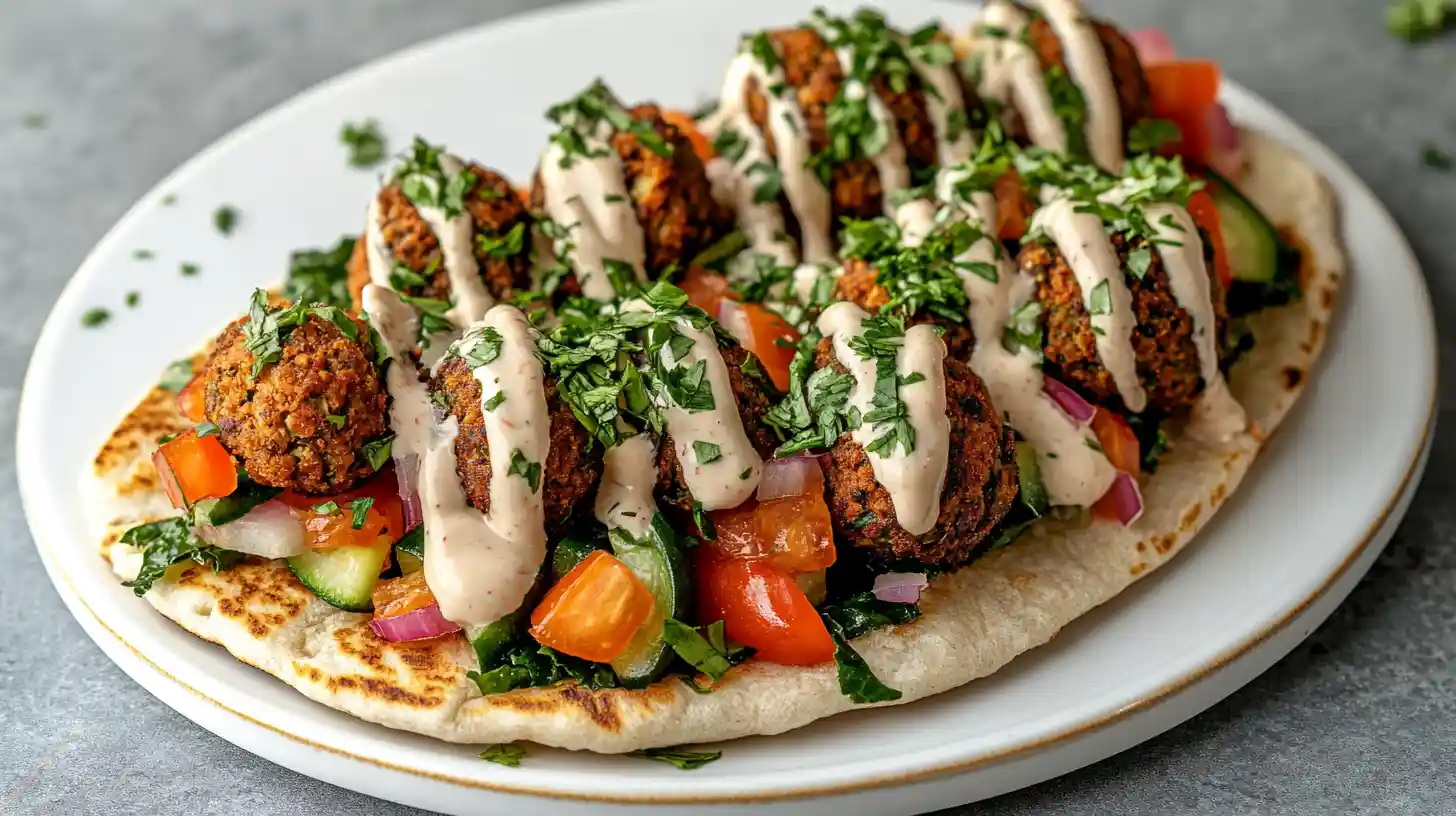 Delicious homemade falafel wrap