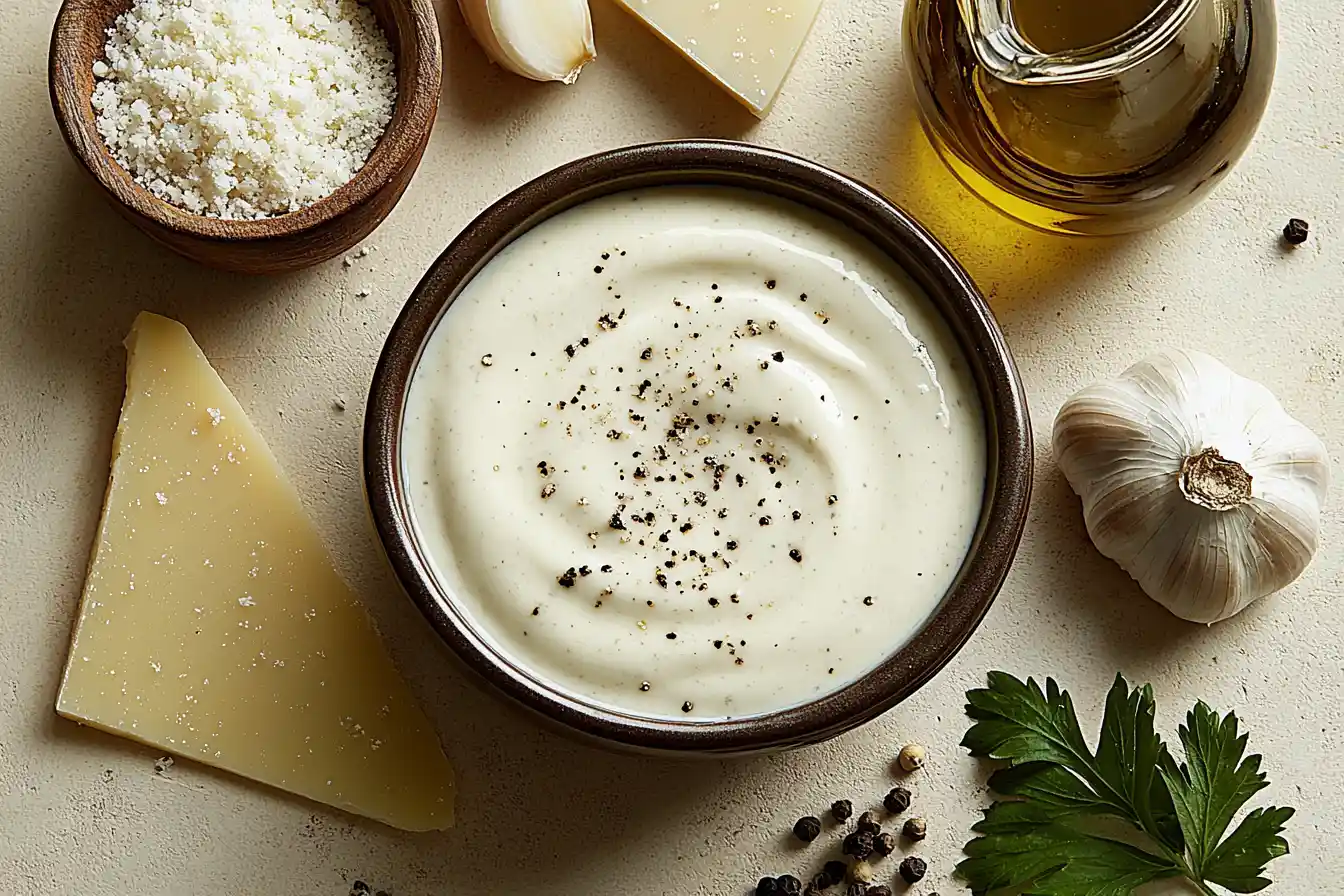 Bowl garlic parmesan sauce