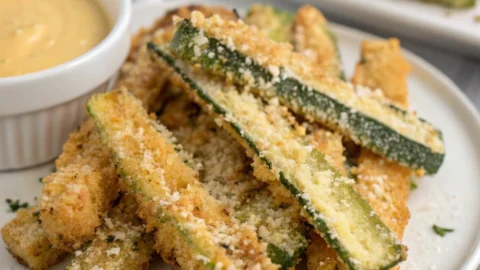 Crispy Parmesan Crusted Zucchini Fries