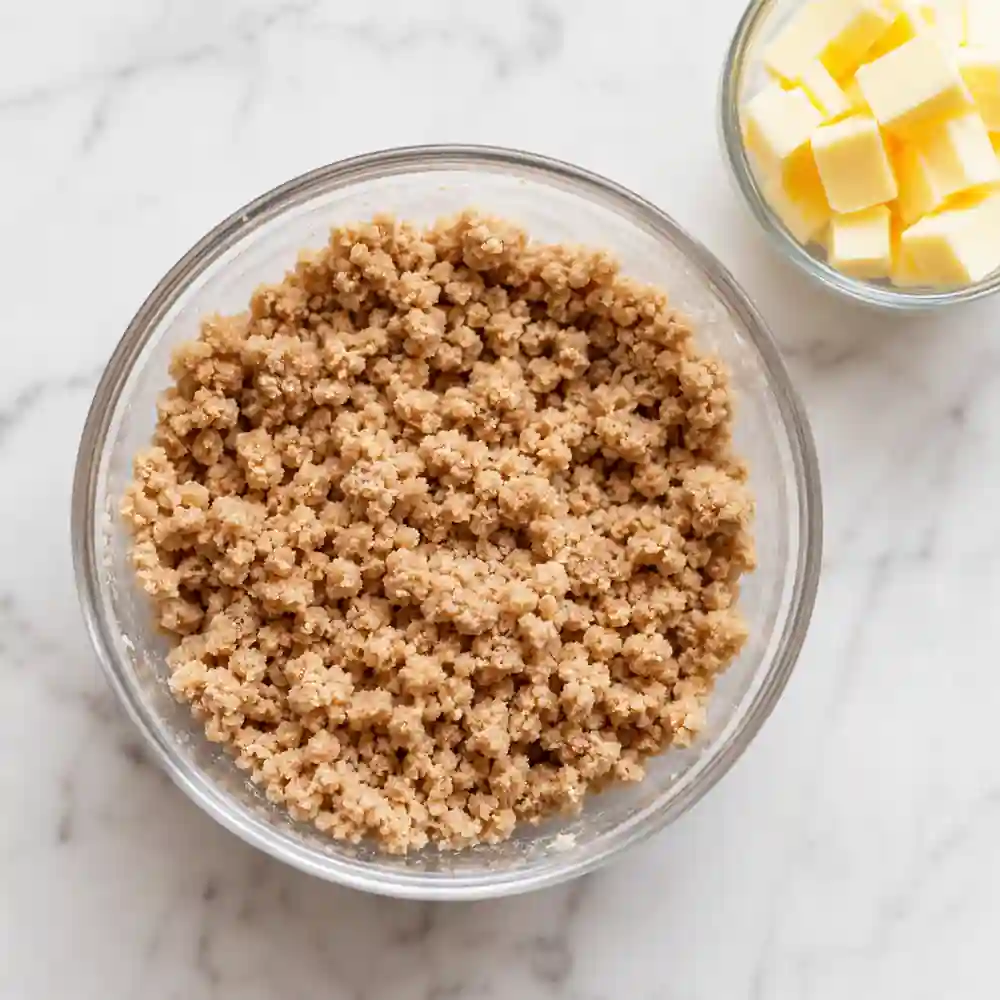 Apple Crumble Baked Donuts cinnamon crumble topping