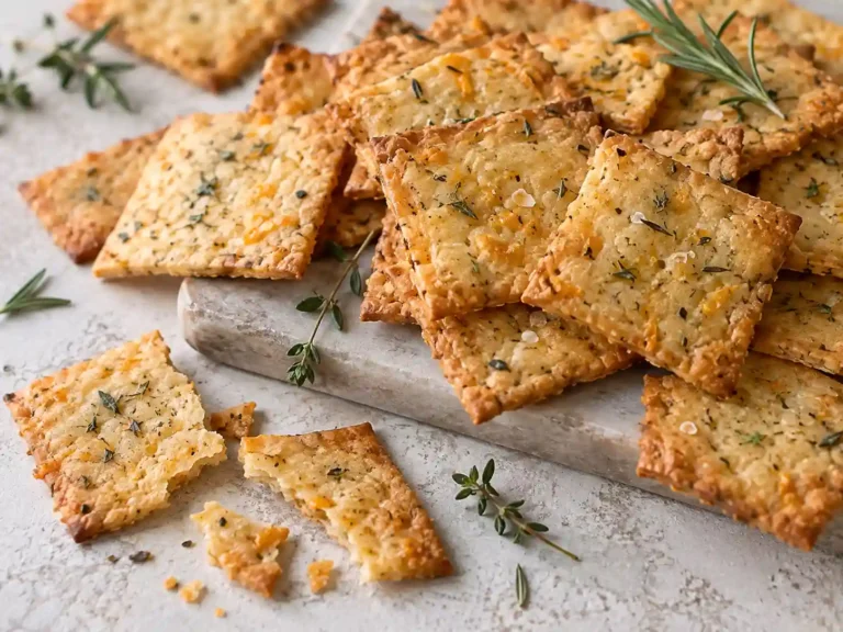 Easy Crispy Sourdough Discard Crackers with Cheddar & Herbs